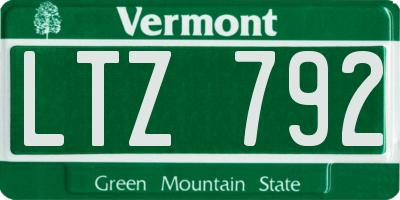 VT license plate LTZ792