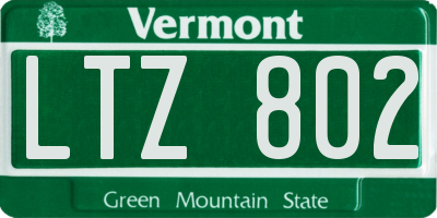 VT license plate LTZ802