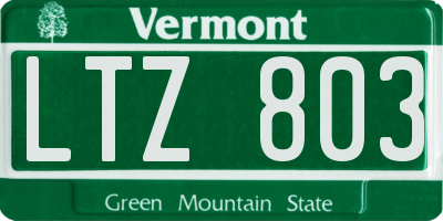 VT license plate LTZ803