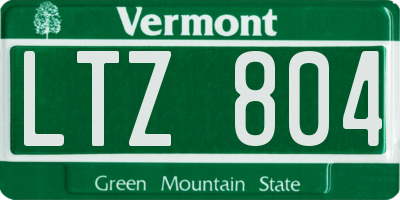 VT license plate LTZ804