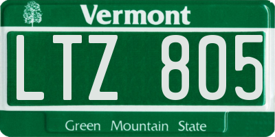 VT license plate LTZ805
