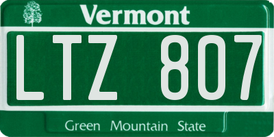 VT license plate LTZ807