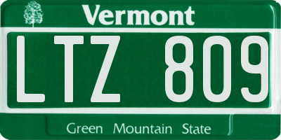VT license plate LTZ809