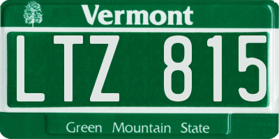VT license plate LTZ815