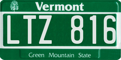 VT license plate LTZ816