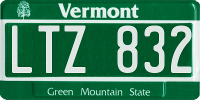 VT license plate LTZ832