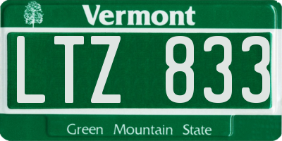 VT license plate LTZ833