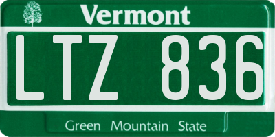 VT license plate LTZ836
