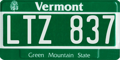 VT license plate LTZ837