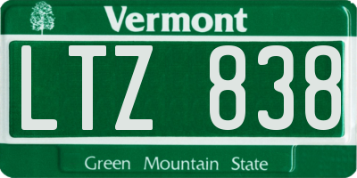 VT license plate LTZ838