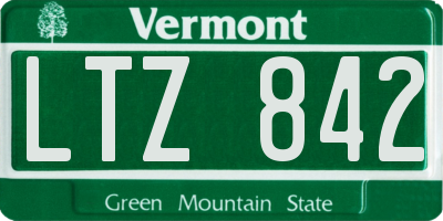 VT license plate LTZ842