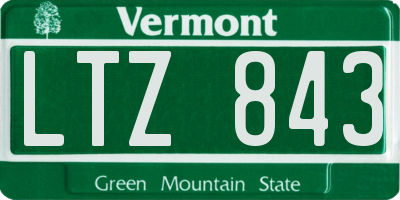 VT license plate LTZ843