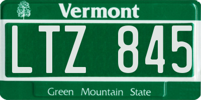 VT license plate LTZ845
