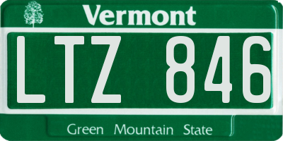 VT license plate LTZ846