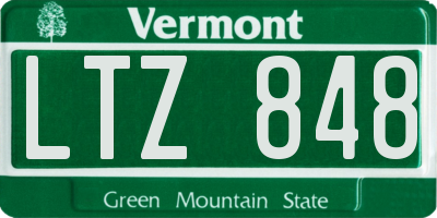 VT license plate LTZ848