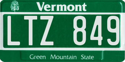 VT license plate LTZ849