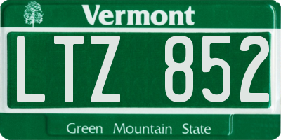 VT license plate LTZ852
