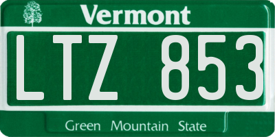 VT license plate LTZ853