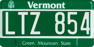 VT license plate LTZ854