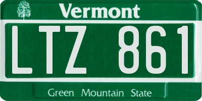 VT license plate LTZ861