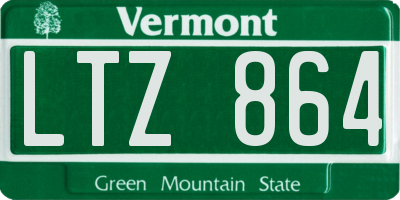 VT license plate LTZ864
