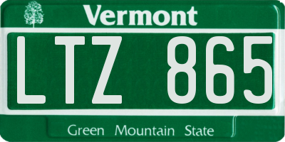 VT license plate LTZ865