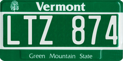 VT license plate LTZ874
