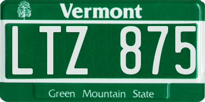 VT license plate LTZ875