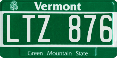 VT license plate LTZ876