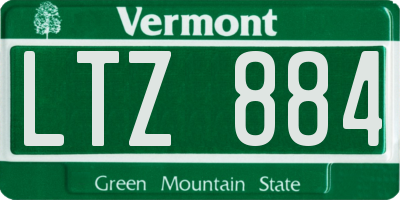 VT license plate LTZ884