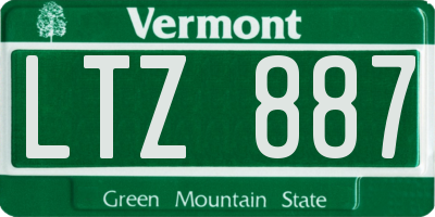 VT license plate LTZ887