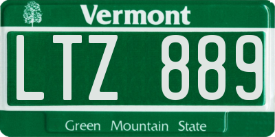 VT license plate LTZ889