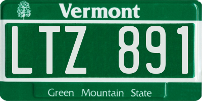 VT license plate LTZ891
