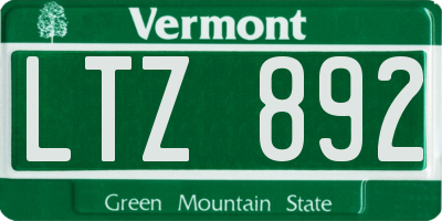 VT license plate LTZ892