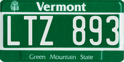 VT license plate LTZ893