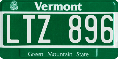VT license plate LTZ896