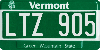 VT license plate LTZ905