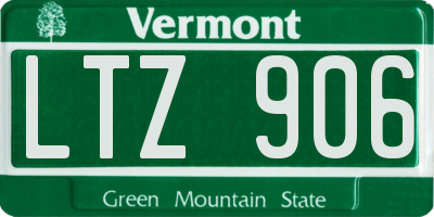 VT license plate LTZ906