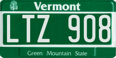 VT license plate LTZ908