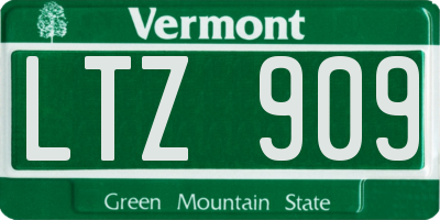 VT license plate LTZ909