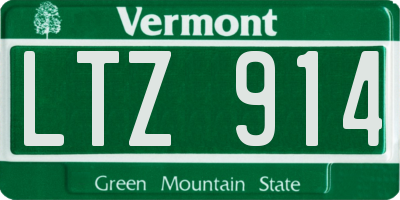VT license plate LTZ914