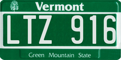 VT license plate LTZ916
