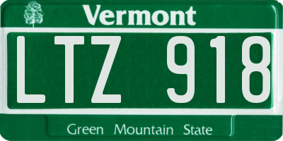 VT license plate LTZ918