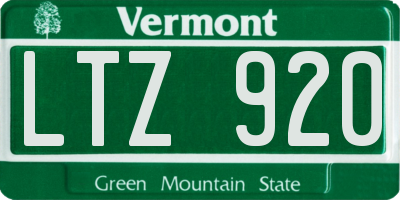 VT license plate LTZ920