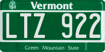 VT license plate LTZ922