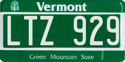 VT license plate LTZ929