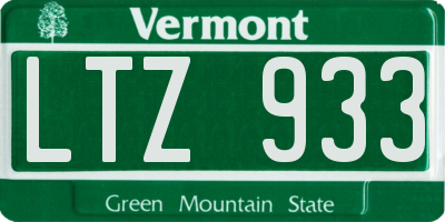 VT license plate LTZ933