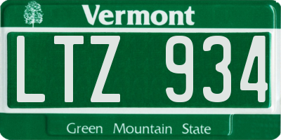 VT license plate LTZ934