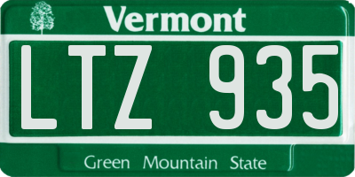 VT license plate LTZ935