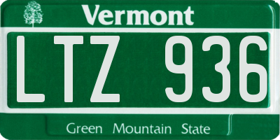 VT license plate LTZ936